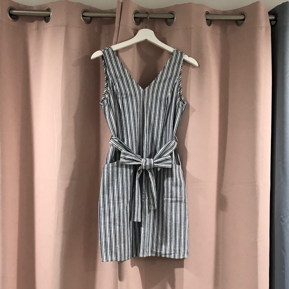 **SOLD** Striped Linen Mini Dress - Picture 2 of 4